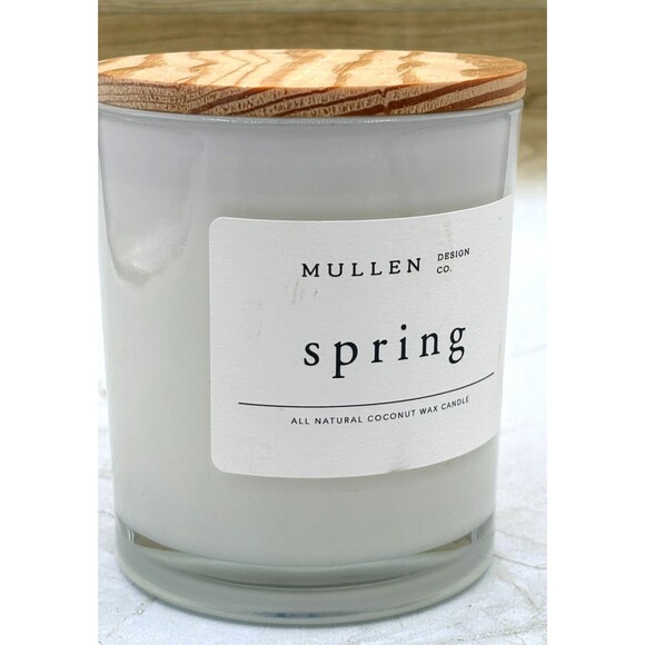 Mullen Design Co All Natural Coconut Wax Candle Spring Scent Double Wick New! - Picture 10 of 11